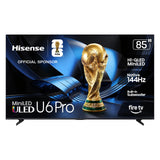 Hisense 85" U6 Pro Series Mini‑LED 4K UHD HDR Gaming AI Smart Fire TV (85U6SF Pro, 2026 New) – Hi-QLED, Native 144Hz, Motion Rate 480, Dolby Vision IQ,· Atmos, HDR10+, Glare-Free, Alexa+