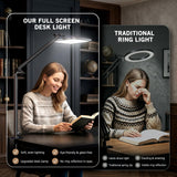 NiceVeedi 14" Soft Streaming Light, Dimmable Desk Ring Light with Clamp, 2700K-6500K/CRI97+/Flexible Arm/Modular Design/Remote, Key Light for Podcast/Home Office/YouTube/TikTok/Makeup/Video Calls