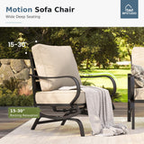 MFSTUDIO 5 Piece Metal Patio Furniture Set with Fire Pit Table, Beige