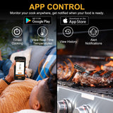 EIHO Wireless Bluetooth Meat Thermometer with 2 Ultra-Thin Probes, Smart Digital Food Thermometer 600FT Remote Range, Standalone Smart Base