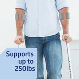 Medline Aluminum Forearm Crutches, Adult, Pack of 2