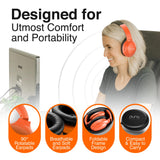 Puro Sound Labs PuroPro Hybrid Active Noise Cancelling Headphones, Volume Limiting, Hi-Res Audio, 32h Playtime – Orange