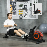 Soozier Water Rowing Machine for Home, Foldable Rower Machine with Adjustable Resistance, Wheels, LCD Monitor and Tablet Holder, 264lbs Weight Capacity, Red