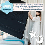 SlumberPod SlumberTot Inflatable Toddler Travel Bed - Portable Kids Air Mattress with Safety Bumpers - Perfectly Sized Ideal for Travel or Home Use - Includes Electric Pump