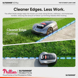 Sunseeker X3 Plus Robot Lawn Mower, Wire-Free Robotic Mower for 0.3 Acre, RTK + Vision AI Navigation, Vision AI Obstacle Avoidance, Ride-on-Edge Cutting, App Control.Multi-Zone Management
