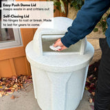 Campus Collection 42 Gallon Commercial Trash Can with Lid | Green Granite