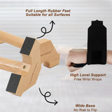 EVERYMATE Calisthenics Wood Parallettes Bars, Wood Push Up Bars Calisthenics Equipment for Home, Push Up Handles for Floor, Handstand Push Up Handles, Wrist Wraps Included EVERYMATE