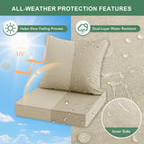Summsun Patio Chair Cushions Set of 4, Faux Linen Outdoor Furniture Cushions