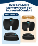 Foam Seat Cushion for Office Chairs & Car - Ergonomic Office Desk Accessories - Cushions for Tailbone Pain Relief