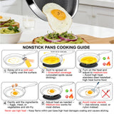 Vocvee Non Stick Frying Pans, 12-inch with Lid, Hybrid Frying Pans Nonstick Stainless Steel Skillets, Dishwasher & Oven-Safe, Stay-Cool Handle, PFOA Free Cookware, Compatible with All Cooktops