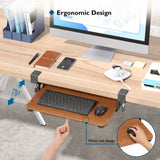 BONTEC Under Desk Keyboard Tray, Pull-Out Keyboard & Mouse Platform