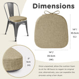 Set of 6 Chair Cushions for Metal Dining Chairs 14x14 Chair Pads with Ties Non Slip Thick Seat Cushions