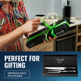Cutluxe Turkey Carving Knife Set – Carving Fork & Knife for Meat, BBQ, Brisket – Razor Sharp Premium German Steel Full Tang – Artisan Series