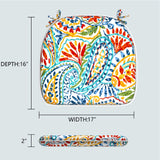 Outdoor Chair Cushions Seat Cushions with Ties, Patio Chair Pads D16xW17 Inch for Patio Furniture Garden Home Office