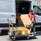 Heavy Duty Platform Truck Push Cart Dolly, Foldable Large Flatbed Cart with 6" Swivel Wheels