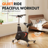 FLEXISPOT Exercise Bike with 2D Desktop, Space Saving Under Desk Bike with Removable Desk, Stationary Bikes Upright Indoor Bikes with 8 Level Magnetic Resistance Upgraded Pro Flywheel, V9 Black