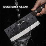 ZHANG XIAO QUAN Chinese Meat Cleaver 7.3”, Sharp Chinese Vegetable Cleaver Made of High Carbon Stainless Steel, Chopper Knife for Meat Vegetable Fish and Poultry