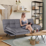 Memory Foam Couch Bed with Mattress and Frame Included, Comfortable Grey Opoiar