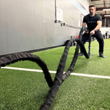 Meister Professional Sheathed Battle Rope for Strength & Conditioning Gym Workouts - 2.0" Diameter - Black Meister