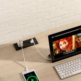 MoomJiee 47" Computer Desk with Charging Station Light Oak