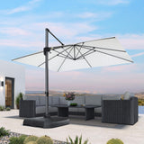 PURPLE LEAF Patio Cantilever Umbrella 10' x 13' Large Space for Pool White