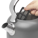 Haden Chelsea 1.7-Liter Stainless Steel Electric Kettle, Hot Water Kettle with 360-Degree Base and Auto Shutoff, Grey & Chrome
