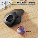 Nulea M505A Wireless Trackball Mouse Ergonomic 44mm Index Finger Control