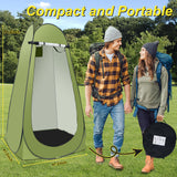 Pop Up Shower Tent for Camping, Portable Outdoor Privacy Shower Tent with 6000mAh Rechargeable Shower (Green)
