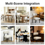BONBEUR Wooden Dining Chairs Set of 4, Upholstered Kitchen Chairs with Solid Rubberwood Legs, Modern Farmhouse Dining Room Chairs, Cream White Linen Fabric & Black Legs
