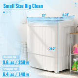 Superday Portable Washing Machine, 18lbs Mini Washing Machine and Spin Dryer Combo, Mini Twin Tub Laundry Machine for Camping, Apartments, Dorms, College Rooms, RV, Delicates, Grey