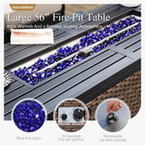 Sophia & William Metal Patio Furniture Set with Fire Pit Table, 7 Seats