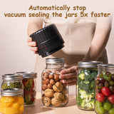 HTPOW Electric Mason Jar Vacuum Sealer - Fully Automatic Mason Jar Vacuum Sealer Kit for All Mason Jars with Regular Lids and Wide Mouth Lids, A Must-Have Tool for Canned Foods/Pantry - White