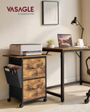 VASAGLE 2-Drawer File Cabinet, Mobile Printer Stand with Storage