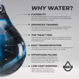 Aqua Training 190 lb. Punching Bag, 21" Water Filled Teardrop Shape for Boxers of All Skill Levels, Vinyl Construction, Ceiling Mount or Stand Compatible, UV Resistant, Bad Boy Blue – 2020136388