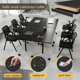 Folding Conference Table with Wheels,2 Pack Conference Room Tables,Mobile Meeting Training Table for Office