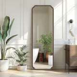 WallBeyond Full Length Mirror Wall Mounted 71"x24", Rustic Wooden Frame Floor Mirror, Large Full Body Mirror for Bedroom, Leaning or Hanging Against Wall (Walnut Solid Wood)