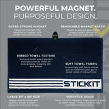 STICKIT XL Magnetic Golf Towel, Premium 35" x 20" Microfiber with Deep Waffle Pockets, Industrial Strength Magnet | Ultra-Absorbent
