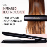 ELLA BELLA® Titanium Flat Iron Hair Straightener Slim (with Infrared) • Professional Straightening Iron • Digital Display to Accurately Control Temperature • As Featured in Good Housekeeping
