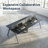 4 Person Office Cubicle Workstation Desk, 94.5" Modular Office Computer Team Workstations