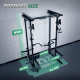 MAJOR FITNESS Drone3 Power Rack, 2500lbs Multi-Function Home Gym Squat Rack with Dual Pulley System