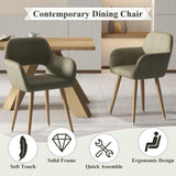 Home Office Desk Chair, Corduroy Vanity Chair 2PCS for Teen Girls, Green