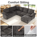 108 Inch Modular Sectional Sleeper Sofa with Pull Out Bed,L Shaped 7 Seat Sectional Couch with Storage