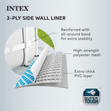 Intex Prism Frame 12 Foot x 30 Inch Round Above Ground Outdoor Swimming Pool Set for Backyards with 530 GPH Filter Pump and Steel Frame Pool Ladder