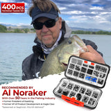 MadBite by KastKing 400-Pieces Freshwater Terminal Tackle Kit, Endorsed by Fishing Expert, Build 19+ Rigs, Fishing Hooks Accessory Kit, Fishing Gear, Weights&Sinkers, Jig Hooks, Floats and Bobber