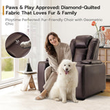 ANJ Power Home Theater Seating Set of 3,Faux Leather Electric Recliner Chair with Adjustable Headrest, Dual Motors Movie Reclining Chairs with LED Lights,USB Port,Cup Holders, Hidden Arm Storage