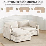 78'' Modular Sectional Cloud Couch with Movable Ottoman