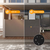 Side Awning with Privacy Screen Protection, Carbon Gray Waterproof & UV-Resistant Outdoor Side Pull Shade for Patios