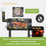 Captiva Designs Charcoal Grill with Offset Smoker, All Metal Steel Made Outdoor Smoker, 512 sq.in Cooking Area, Best Combo