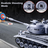 DBshoot 1/18 Remote Control Tank, German Tiger - Gray RC Tank Thats Shoots BBS, 60 Minute Playing Time, Smoke, Sound, LED Lights, Excellent Gift for Kids and Adults