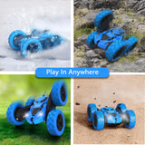 Hamdol Remote Control Car for Kids, 360° Rotating RC Stunt Car Double-Sided 4WD Electric Vehicle with LED Lights, 2.4GHz Rechargeable Toy Cars for Boys Girls Age 6 7 8 9 10 11 12, Birthday Gift
